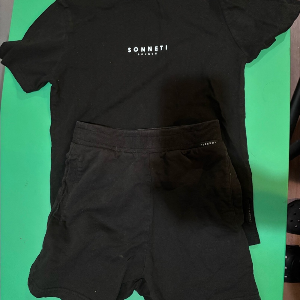 Sonneti Black Tee and Shorts Set
